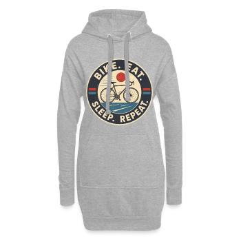 Vélo, mange, dors, répète – Vélo qui dit - Sweat-shirt à capuche long Femme - gris chiné - Devant