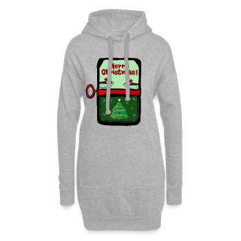 Joyeux Noël Poissons - Sweat-shirt à capuche long Femme - gris chiné - Devant