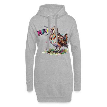 Dessin de bandes dessinées Woodcock Meep Bird Bird coloré - Sweat-shirt à capuche long Femme - gris chiné - Devant
