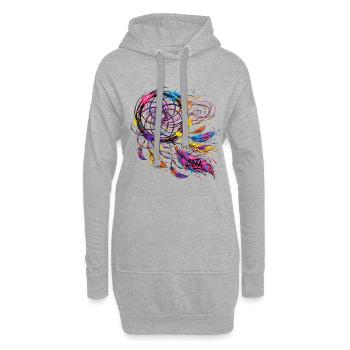 Symbole & Religion - Attrape Rêves Graffiti - Sweat-shirt à capuche long Femme - gris chiné - Devant