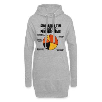 Composition d’un prof de physique-chimie - Sweat-shirt à capuche long Femme - gris chiné - Devant