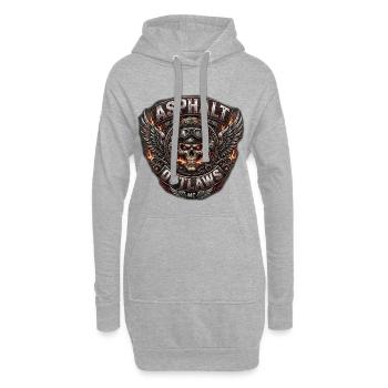 Patch de crâne des Outlaws en asphalte - Sweat-shirt à capuche long Femme - gris chiné - Devant