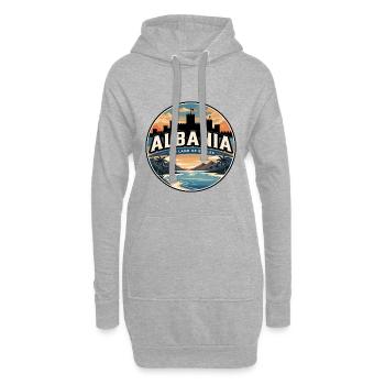 Insigne rétro des îles Ksamil en Albanie - Sweat-shirt à capuche long Femme - gris chiné - Devant