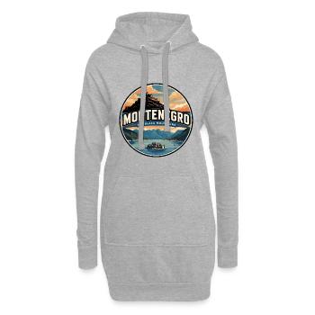 Retro Montenegro Bay of Kotor-Abzeichen - Hoodie-Kleid - Grau meliert - Vorne