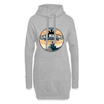 Insigne rétro du château de San Marino Guaita - Sweat-shirt à capuche long Femme - gris chiné - Devant