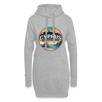 Insigne Rock Rétro de Chypre Aphrodite - Sweat-shirt à capuche long Femme - gris chiné - Devant