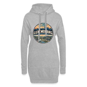 Emblème rétro luxembourgeois de la vallée Grund - Sweat-shirt à capuche long Femme - gris chiné - Devant