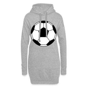 Fußball Ballsport Sport Fußballfan Ball - Hoodie-Kleid - Grau meliert - Vorne