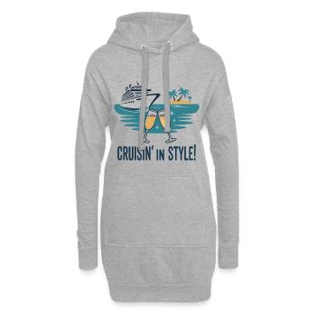 Croisin' in Style – Vacances de croisière de luxe - Sweat-shirt à capuche long Femme - gris chiné - Devant