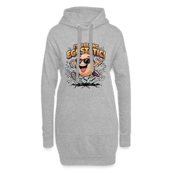 Je me sens Eggstatic – Jeu de mots sur Energetic Egg Cartoon - Sweat-shirt à capuche long Femme - gris chiné - Devant