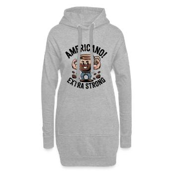Américain fort – Dessin animé Flex Cup - Sweat-shirt à capuche long Femme - gris chiné - Devant