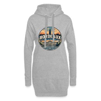 Emblème rétro Bordeaux Place de la Bourse - Sweat-shirt à capuche long Femme - gris chiné - Devant