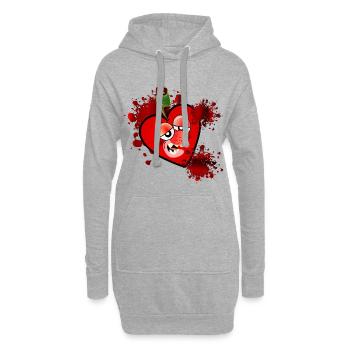 Cerises costumées d’Halloween - Sweat-shirt à capuche long Femme - gris chiné - Devant
