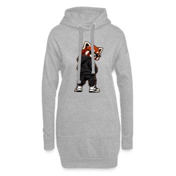 Cool Gangster Red Panda Streetwear - Sweat-shirt à capuche long Femme - gris chiné - Devant