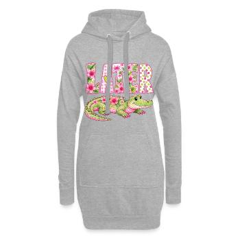 Alligator plus tardif – crocodile tropical mignon - Sweat-shirt à capuche long Femme - gris chiné - Devant