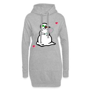 Bonhomme de neige d’hiver, tennis pour enfants - Sweat-shirt à capuche long Femme - gris chiné - Devant