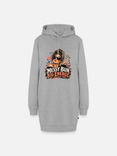 Große Energie - Hoodie-Kleid - Grau meliert