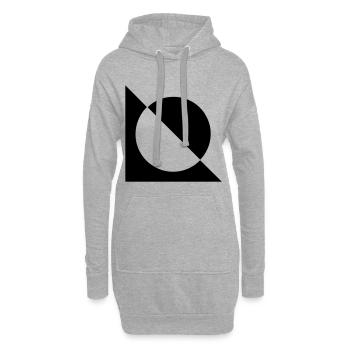Schwarz und Weiss - Hoodie-Kleid - Grau meliert - Vorne