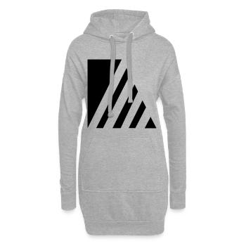 Rayures élégantes - Sweat-shirt à capuche long Femme - gris chiné - Devant