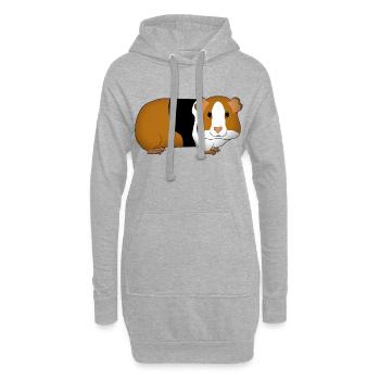 Cochon d’Inde dreifarbi - Sweat-shirt à capuche long Femme - gris chiné - Devant