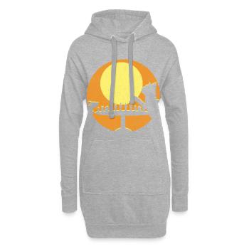 Jeu de souris chat d'échecs - Sweat-shirt à capuche long Femme - gris chiné - Devant