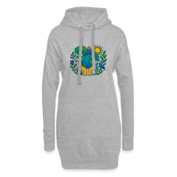 Planet Earth-Die Natur der Erde in unseren Händen - Hoodie-Kleid - Grau meliert - Vorne