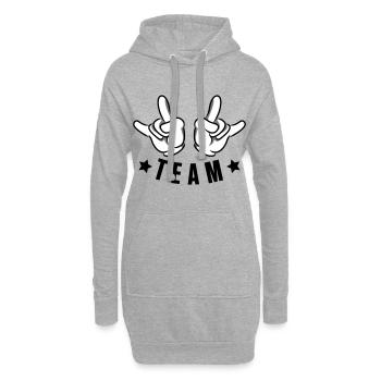 hand party team - Hoodie-Kleid - Grau meliert - Vorne