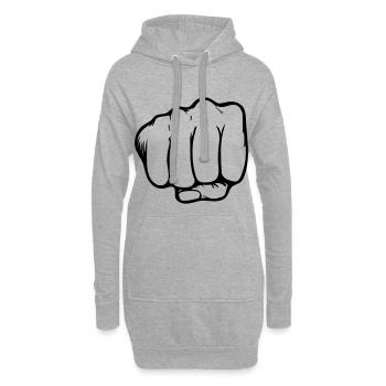 Frère d'abord - Sweat-shirt à capuche long Femme - gris chiné - Devant