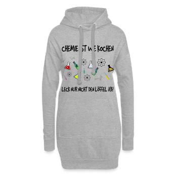 "Chemie ist wie kochen" Labor Print mit Schriftzug - Hoodie-Kleid - Grau meliert - Vorne