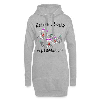 Keine Panik vor der Spritze - Hoodie-Kleid - Grau meliert - Vorne