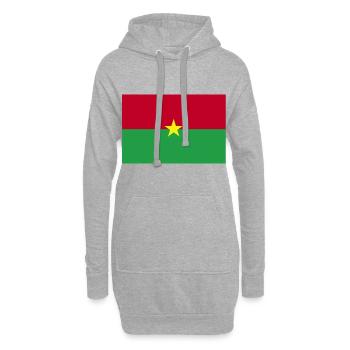 Drapeau du Burkina Faso - Sweat-shirt à capuche long Femme - gris chiné - Devant