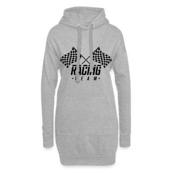 racing team drapeau - Sweat-shirt à capuche long Femme - gris chiné - Devant