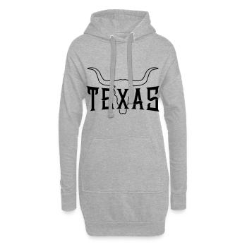 texas bulle symbole squelette - Sweat-shirt à capuche long Femme - gris chiné - Devant