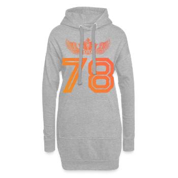 78 Number crown - Hoodie Dress - heather grey - Front