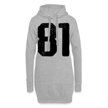 81 Zahl Trikot - Hoodie-Kleid - Grau meliert - Vorne