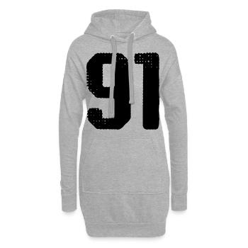 Maillot à 91 numéros - Sweat-shirt à capuche long Femme - gris chiné - Devant