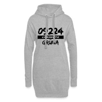09224 Grüna chemnitz tshirt karl-marx-stadt - Hoodie-Kleid - Grau meliert - Vorne