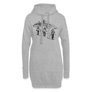 Un hommage au Watzmann: Berchtesgadener Land - Sweat-shirt à capuche long Femme - gris chiné - Devant