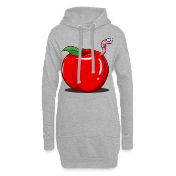 Apple avec l'école de ver - Sweat-shirt à capuche long Femme - gris chiné - Devant
