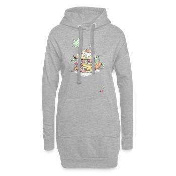 Hamburger Vegetarisch - Hoodie-Kleid - Grau meliert - Vorne