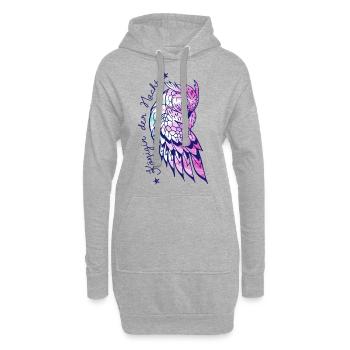 Eule Königin der Nacht 1 - Hoodie-Kleid - Grau meliert - Vorne