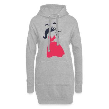 Frau Kleid Hut Weiblich Lady Silhouette Geschenk - Hoodie-Kleid - Grau meliert - Vorne