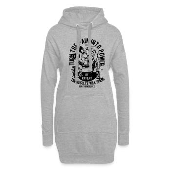 Fitness Sport de musculation Sport Entraînement Gym Haltère - Sweat-shirt à capuche long Femme - gris chiné - Devant