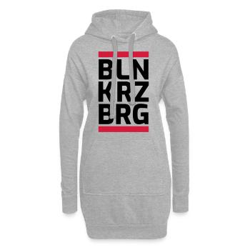 Berlin Kreuzberg Logo Design rot/weis - Hoodie-Kleid - Grau meliert - Vorne