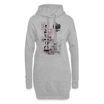 Polska - Hoodie-Kleid - Grau meliert - Vorne