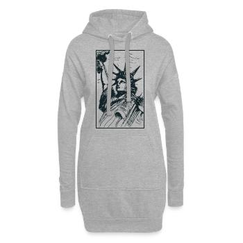statue de la Liberté - Sweat-shirt à capuche long Femme - gris chiné - Devant