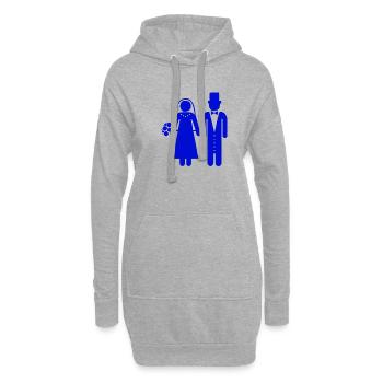 Mariée, marié, mariage, mariage, couple, autel - Sweat-shirt à capuche long Femme - gris chiné - Devant
