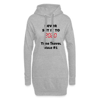 2020 Corona Zeitreise Spruch Zurück in die Zukunft - Hoodie-Kleid - Grau meliert - Vorne