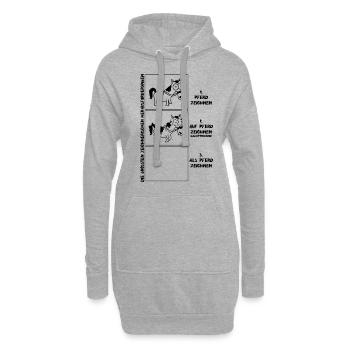Pferd zeichnen - Hoodie-Kleid - Grau meliert - Vorne