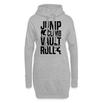 Cadeaux de Parkour - Sweat-shirt à capuche long Femme - gris chiné - Devant